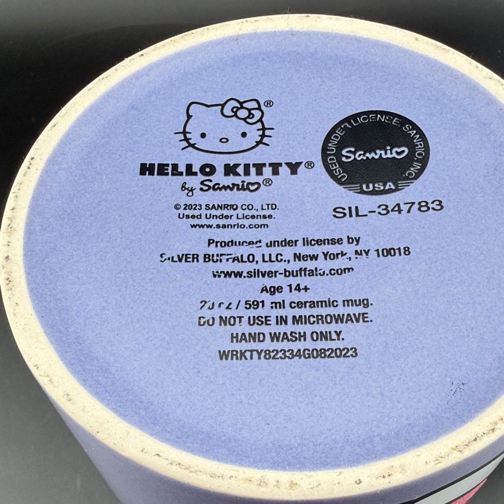 Hello Kitty Sanrio Purple Mug with Pink Glitter Heart - Picture 3 of 3